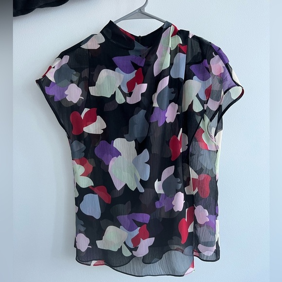 Armani Draped Floral Print Blouse - Picture 2 of 12